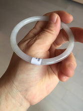 Load image into Gallery viewer, 59.6mm Certified Type A 100% Natural white/light purple round cut Jadeite Jade bangle BG216-8574
