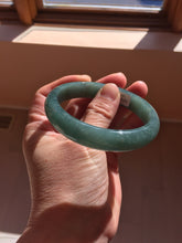 Load image into Gallery viewer, 58.6mm Certified Type A 100% Natural Light Green/Blue/Gray With Flying Snow Guatemala Jadeite Bangle PH268-1238
