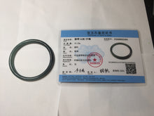 Load image into Gallery viewer, 54.5mm Certified Type A 100% Natural dark green/blue/gray Guatemala slim round cut Jadeite bangle PD180-2494
