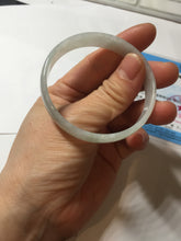 Load image into Gallery viewer, 51.5mm certified Type A 100% Natural icy light green clear white thin style Jadeite jade bangle PH45-9639
