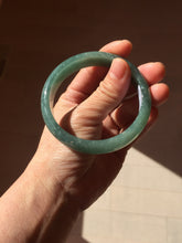 Load image into Gallery viewer, 58.6mm Certified Type A 100% Natural Light Green/Blue/Gray With Flying Snow Guatemala Jadeite Bangle PH268-1238
