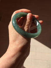 Load image into Gallery viewer, 58.6mm Certified Type A 100% Natural Light Green/Blue/Gray With Flying Snow Guatemala Jadeite Bangle PH268-1238
