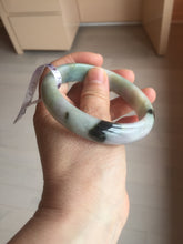 Load image into Gallery viewer, 58.6mm certified type A 100% Natural green/brown/purple/gray (Fu LU SHOU) Jadeite Jade bangle F103

