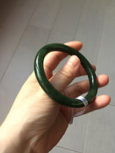 Load image into Gallery viewer, 60.2mm certified 100% Natural dark green/black round cut nephrite (碧玉)  bangle HN173-9134
