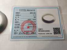 Load image into Gallery viewer, 53.5mm  certified 100% natural Type A oily dark green gray black(老油青) half mountain half water (半山半水) oval jadeite jade bangle BS178-0061

