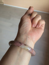 Load image into Gallery viewer, 52.3mm 100% natural pink/golden round cut rose stone (Rhodonite)bangle XY78
