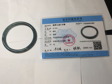 Load image into Gallery viewer, 54.8mm Certified Type A 100% Natural dark green/blue/gray Guatemala slim round cut Jadeite bangle PD182-2480

