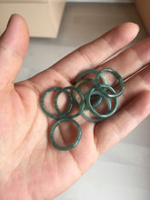 Load image into Gallery viewer, Size5 100% natural type A icy watery light green/blue/yellow/gray skinny Guatemala jadeite jade slim band ring AR105
