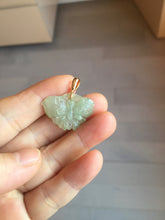Load image into Gallery viewer, 100% Natural type A icy watery light green Jadeite Jade butterfly pendant PH113-2

