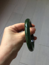 Load image into Gallery viewer, 60.2mm certified 100% Natural dark green/black round cut nephrite (碧玉)  bangle HN173-9134

