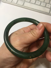 Load image into Gallery viewer, 57.2mm 100% Natural dark green(碧玉)  round cut nephrite Jade bangle HF88
