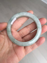 Load image into Gallery viewer, 52mm 100% natural certified light green/gray jadeite jade bangle AX130-0235

