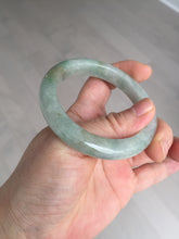 Load image into Gallery viewer, 52mm 100% natural certified light green/gray jadeite jade bangle AX130-0235
