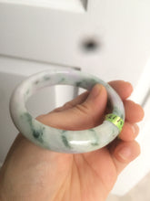 Load image into Gallery viewer, 55.2mm Certified Type A 100% Natural light green/purple/brown with green floating flowers Jadeite Jade bangle F86-6199
