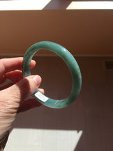 Load image into Gallery viewer, 61.4mm Certified Type A 100% Natural Light Green/Blue/Gray With Flying Snow Guatemala Jadeite Bangle PH266-1243
