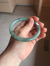 Load image into Gallery viewer, 59.8mm Certified Type A 100% Natural oily dark green(老油青) gray black round cut Jadeite Jade bangle BH110-0696
