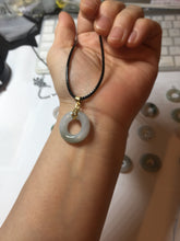 Load image into Gallery viewer, 17.9-21mm Type A 100% Natural light green purple green white Jadeite Safety Guardian Button donuts pendant PF25
