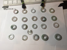 Load image into Gallery viewer, 17.9-21mm Type A 100% Natural light green purple green white Jadeite Safety Guardian Button donuts pendant PF25
