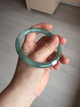 Load image into Gallery viewer, 59.8mm Certified Type A 100% Natural oily dark green(老油青) gray black round cut Jadeite Jade bangle BH110-0696
