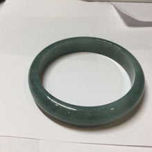 Load image into Gallery viewer, 61.5mm Certified Type A 100% Natural Light Green/Blue/Gray With Flying Snow Guatemala Jadeite Bangle PH263-1244
