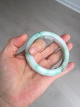 Load image into Gallery viewer, 55.8mm certified type A 100% Natural sunny green white flying flowers jadeite jade bangle AX129-5234
