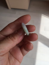 Load image into Gallery viewer, 23.5/4.9mm Type A 100% Natural green white Jadeite Jade Safety Guardian Button donuts Pendant BP115

