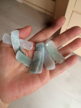Load image into Gallery viewer, 100% natural type A icy watery light green white jadeite jade rectangle bead/craft supplies BG9
