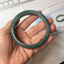 Load image into Gallery viewer, 61.5mm Certified Type A 100% Natural Light Green/Blue/Gray With Flying Snow Guatemala Jadeite Bangle PH263-1244
