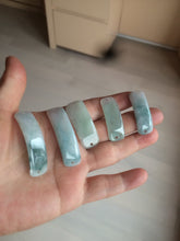 Load image into Gallery viewer, 100% natural type A icy watery light green white jadeite jade rectangle bead/craft supplies BG9
