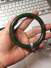 Load image into Gallery viewer, 60.2mm certified 100% Natural dark green/black round cut nephrite (碧玉)  bangle HN173-9134
