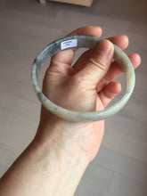 Load image into Gallery viewer, 74.9mm certified Type A 100% Natural black beige(WuJi) plus size flat style Jadeite Jade bangle BG215-5431

