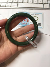 Load image into Gallery viewer, 60.2mm certified 100% Natural dark green/black round cut nephrite (碧玉)  bangle HN173-9134
