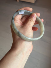 Load image into Gallery viewer, 74.9mm certified Type A 100% Natural black beige(WuJi) plus size flat style Jadeite Jade bangle BG215-5431
