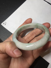 Load image into Gallery viewer, 54.5mm Certified 100% natural Type A sunny green/white jadeite jade bangle BM31-0361
