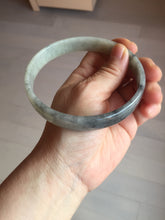 Load image into Gallery viewer, 74.9mm certified Type A 100% Natural black beige(WuJi) plus size flat style Jadeite Jade bangle BG215-5431
