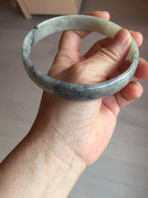 Load image into Gallery viewer, 74.9mm certified Type A 100% Natural black beige(WuJi) plus size flat style Jadeite Jade bangle BG215-5431
