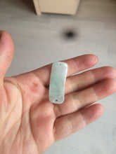 Load image into Gallery viewer, 100% natural type A icy watery light green white jadeite jade rectangle bead/craft supplies BG9
