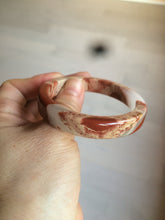 Load image into Gallery viewer, 53.2mm 100% natural red/pink/white square red jasper stone bangle XY77
