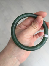 Load image into Gallery viewer, 57.2mm 100% Natural dark green(碧玉)  round cut nephrite Jade bangle HF88
