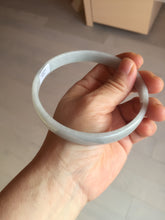 Load image into Gallery viewer, 74.9mm certified Type A 100% Natural light green white plus size flat style Jadeite Jade bangle BG214-5429
