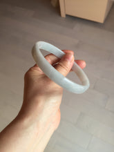 Load image into Gallery viewer, 74.9mm certified Type A 100% Natural light green white plus size flat style Jadeite Jade bangle BG214-5429
