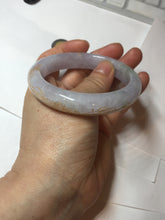 Load image into Gallery viewer, 58.5mm Certified 100% Natural type A icy watery green/light purple carved and golden-painted Jadeite Jade bangle PC72-(0855)
