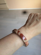Load image into Gallery viewer, 53.2mm 100% natural red/pink/white square red jasper stone bangle XY77
