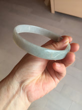 Load image into Gallery viewer, 76.7mm certified Type A 100% Natural light green white plus size flat style Jadeite Jade bangle BG213-5430
