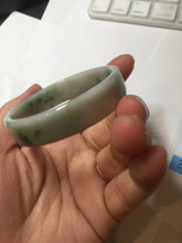 Load image into Gallery viewer, 51.7mm Certified type A 100% Natural sunny green dark green yellow purple with green flying flowers square Jadeite Jade bangle PA71-6940
