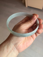 Load image into Gallery viewer, 76.7mm certified Type A 100% Natural light green white plus size flat style Jadeite Jade bangle BG213-5430
