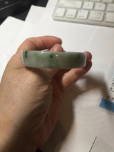 Load image into Gallery viewer, 51.7mm Certified type A 100% Natural sunny green dark green yellow purple with green flying flowers square Jadeite Jade bangle PA71-6940
