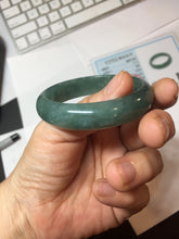 Load image into Gallery viewer, 51.3mm Certified Type A 100% Natural Light Green/Blue/Gray With Flying Snow Guatemala Jadeite Bangle PH264-1248
