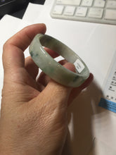 Load image into Gallery viewer, 51.7mm Certified type A 100% Natural sunny green dark green yellow purple with green flying flowers square Jadeite Jade bangle PA71-6940
