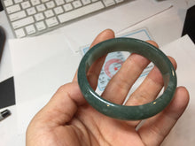 Load image into Gallery viewer, 51.3mm Certified Type A 100% Natural Light Green/Blue/Gray With Flying Snow Guatemala Jadeite Bangle PH264-1248
